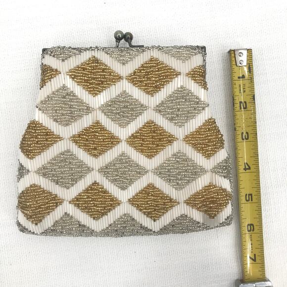 Vintage Beaded Sequin Party Clutches Hand Purse - Picture 6 of 6